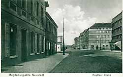 Die Rogätzerstraße in Höhe Hafenstraße in den 30er Jahren 