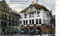 Rathaus und Feuerwehrwache am Thiemplatz um 1905