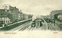 Der alte Buckauer Bahnhof um 1906